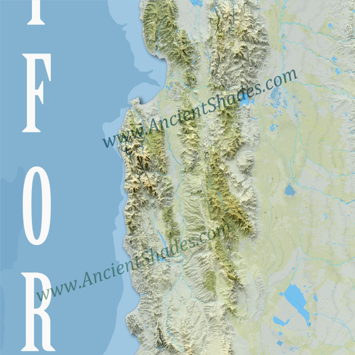 California Minimalist Map – Decorative Relief Poster [3]
