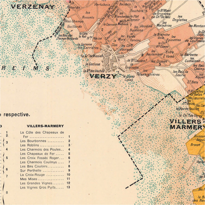 Montagne de Reims wine map. [4]
