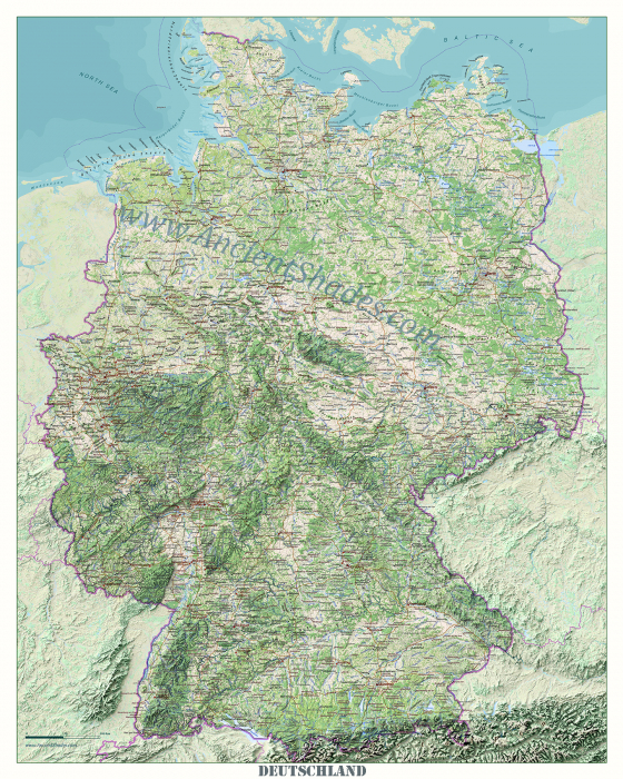 Minimalist relief map of Germany [2]