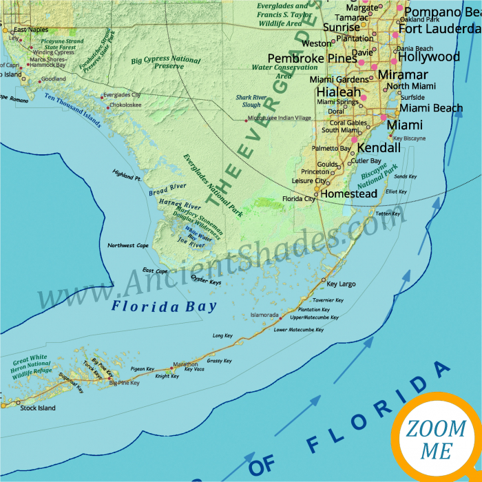 Florida physical map [4]