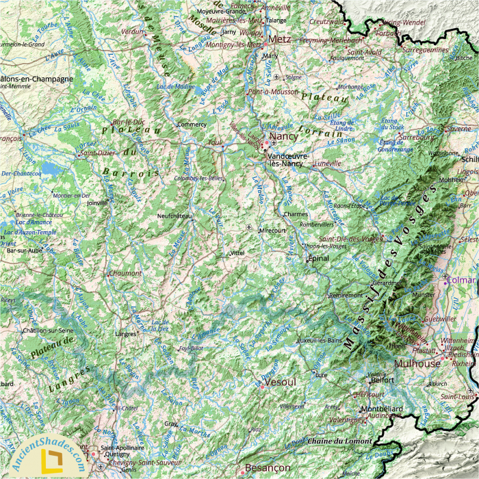 Physical map of France, vintage version [4]