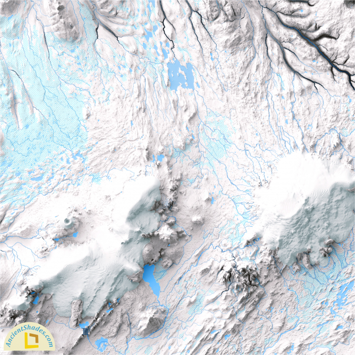 Minimalist relief map of Iceland [4]