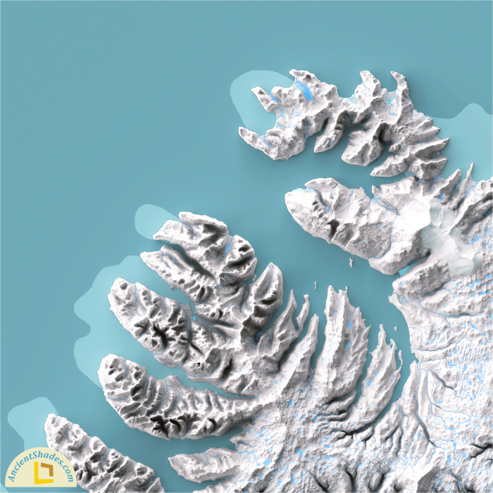 Minimalist relief map of Iceland [3]