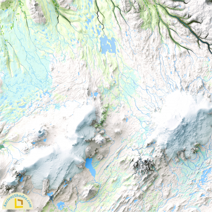Minimalist relief map of Iceland [4]