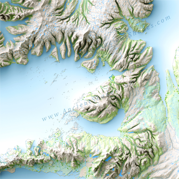 Minimalist relief map of Iceland [2]
