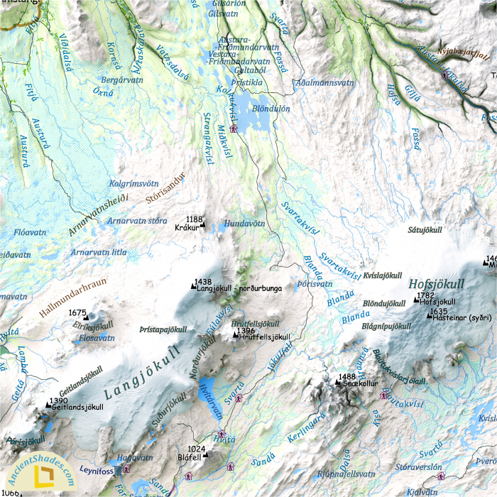 Physical map of Iceland [4]