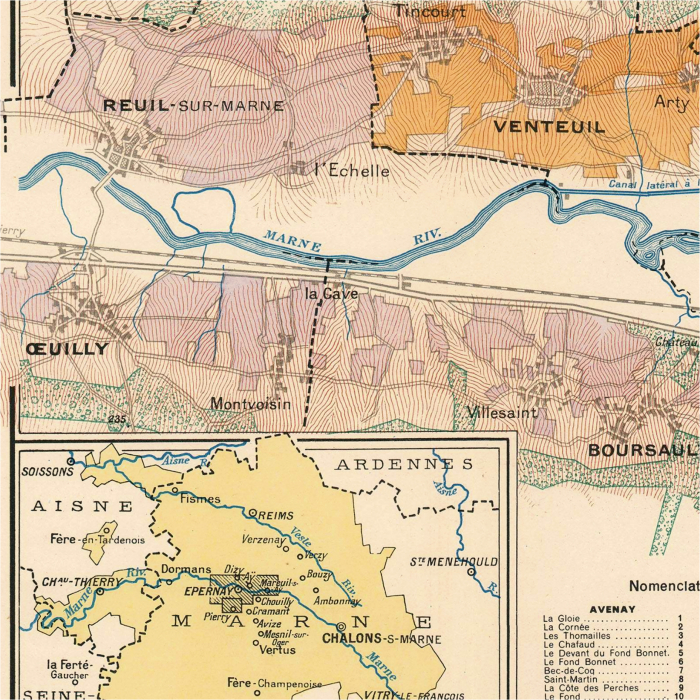 Vallée de la Marne wine map. [4]