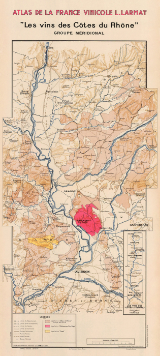 Côtes du Rhône wine map [2]