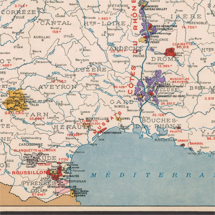 France vintage wine map [3]