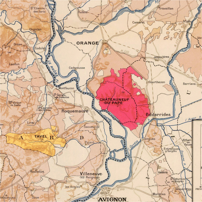 Côtes du Rhône wine map [3]
