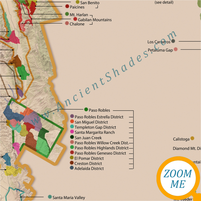 California Wine Region Map – Vineyards & Terroirs Poster [6]