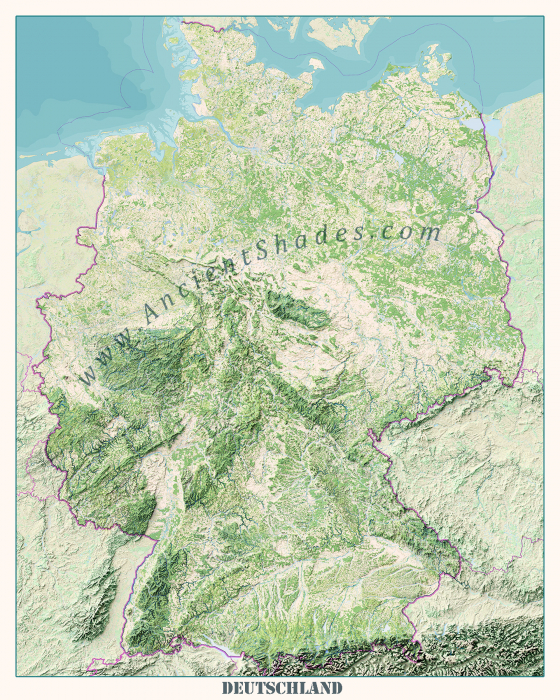 Minimalist relief map of Germany [2]