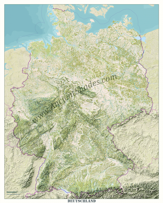 Minimalist relief map of Germany [2]