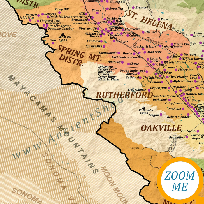 Wine map of Napa Valley [4]