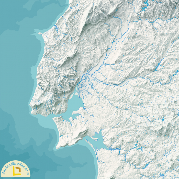 Minimalist relief map of Portugal [4]