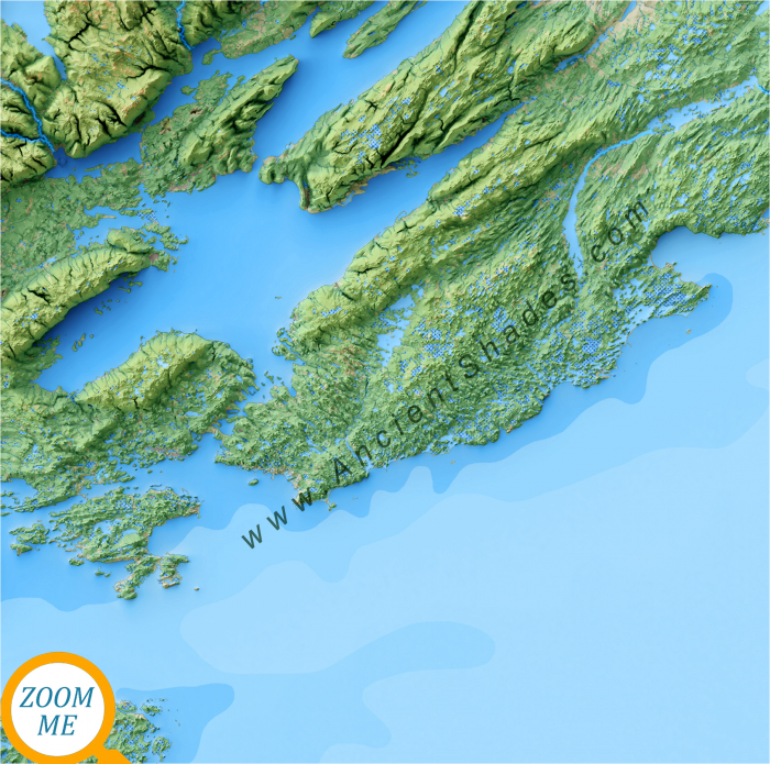 Minimalist physical map of Nova Scotia and Prince Edward Island  [3]