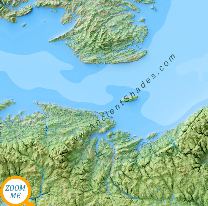 Minimalist physical map of Nova Scotia and Prince Edward Island  [4]