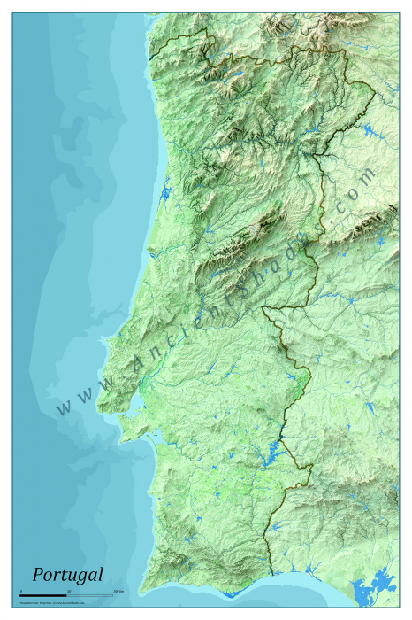 Minimalist relief map of Portugal [2]