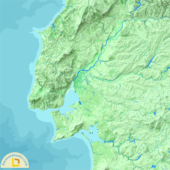 Minimalist relief map of Portugal [4]
