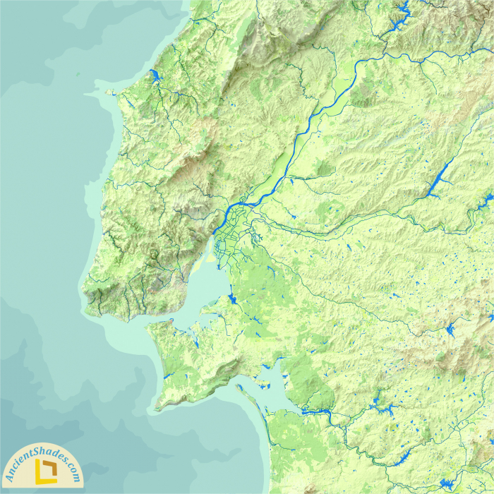 Minimalist relief map of Portugal [4]