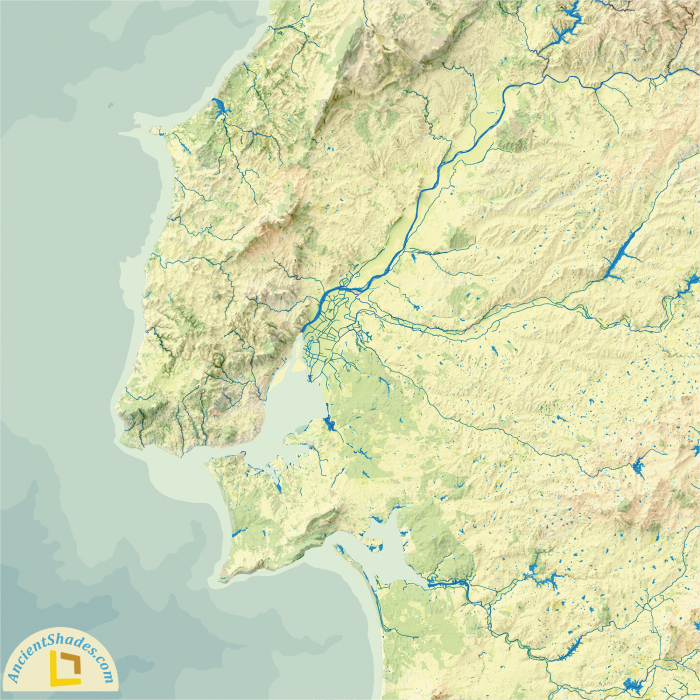 Minimalist relief map of Portugal [4]