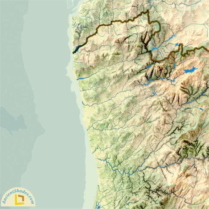 Minimalist relief map of Portugal [3]