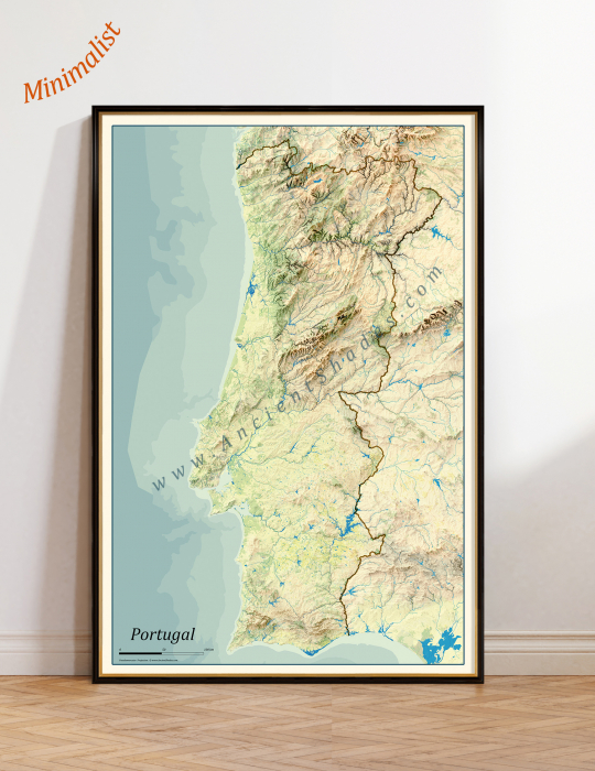 Minimalist relief map of Portugal [1]