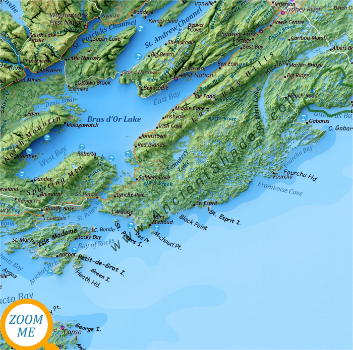 Physical map of Nova Scotia and Prince Edward Island. [3]
