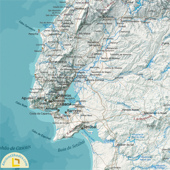 Physical map of Portugal [4]