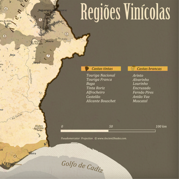 Wine map of Portugal, vintage style [3]