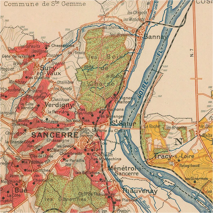 Pouilly-sur-Loire, Sancerre, Quincy and Reuilly wine map [3]