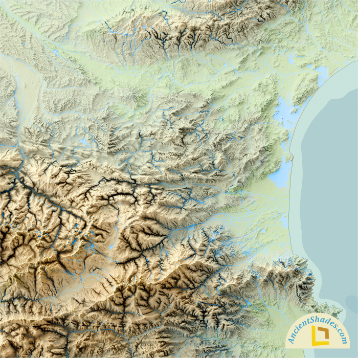 Minimalist relief map of The Pyrenees [3]
