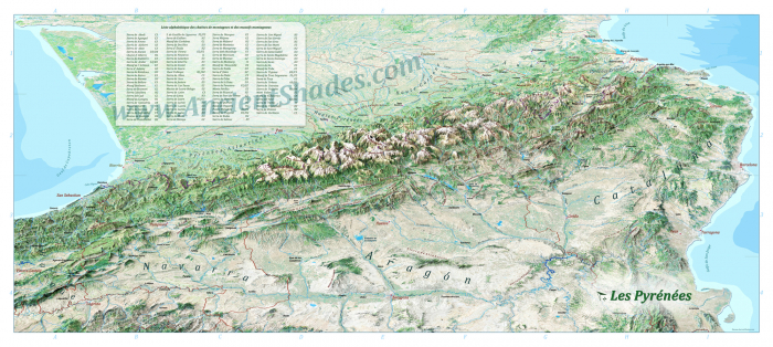 Perspective Relief Map of the Pyrenees [2]