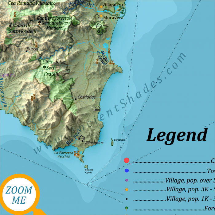 Relief map of Sardinia [4]