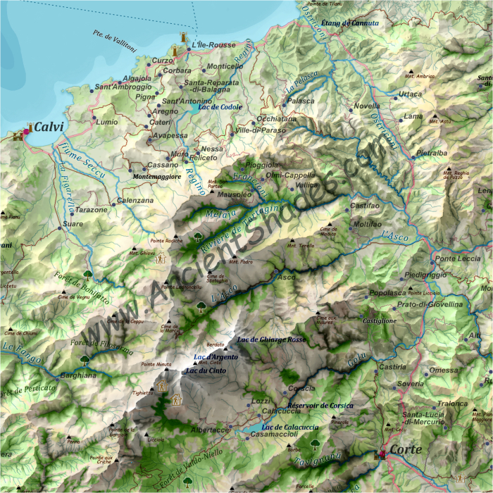 Topographical map of Corsica [3]