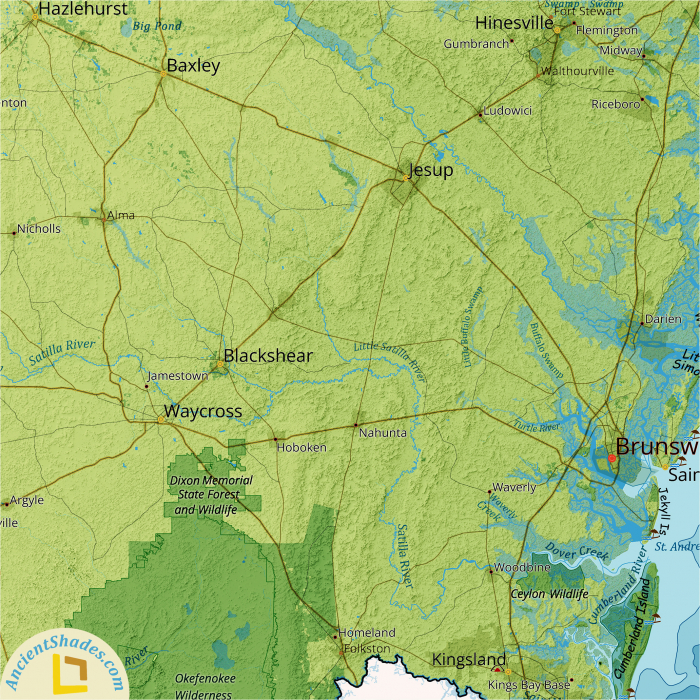 Georgia physical map [5]
