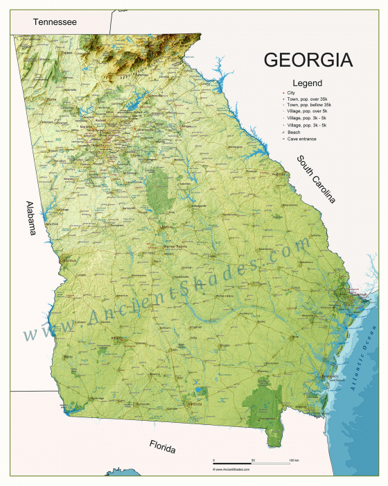 Georgia physical map [2]
