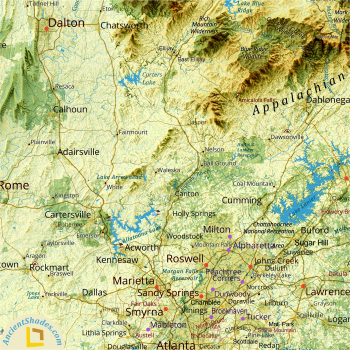 Georgia physical map [3]