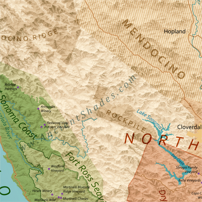 Wine map of Sonoma [3]
