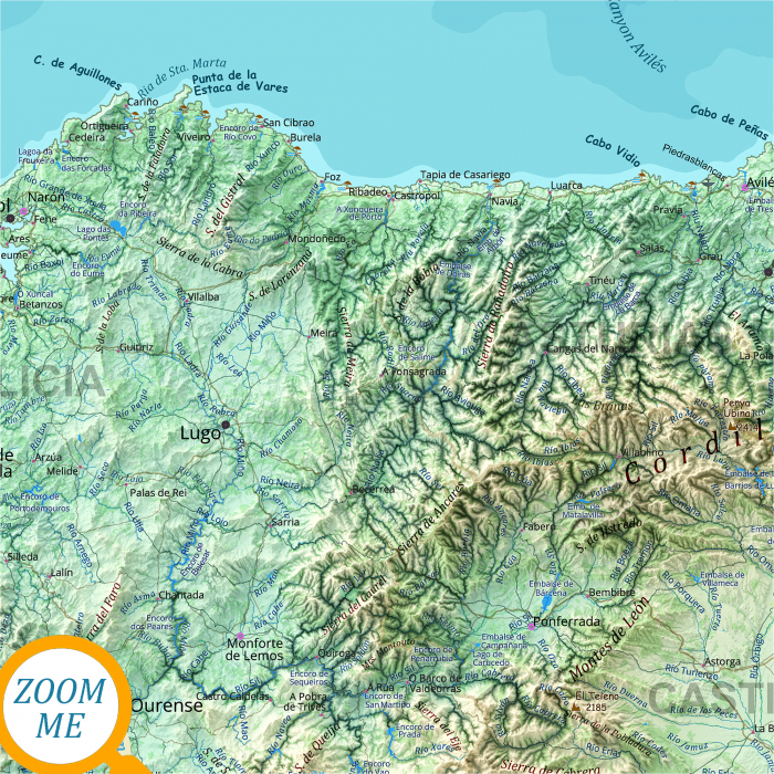 Spring-themed physical map of Spain [4]