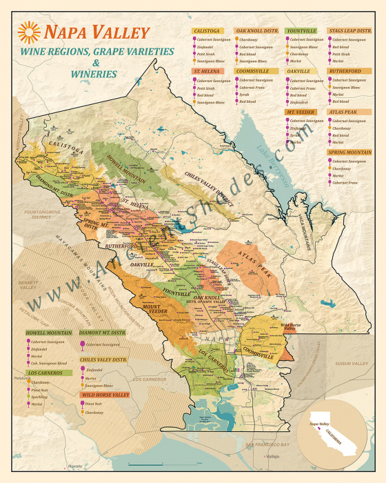 Wine map of Napa Valley [2]