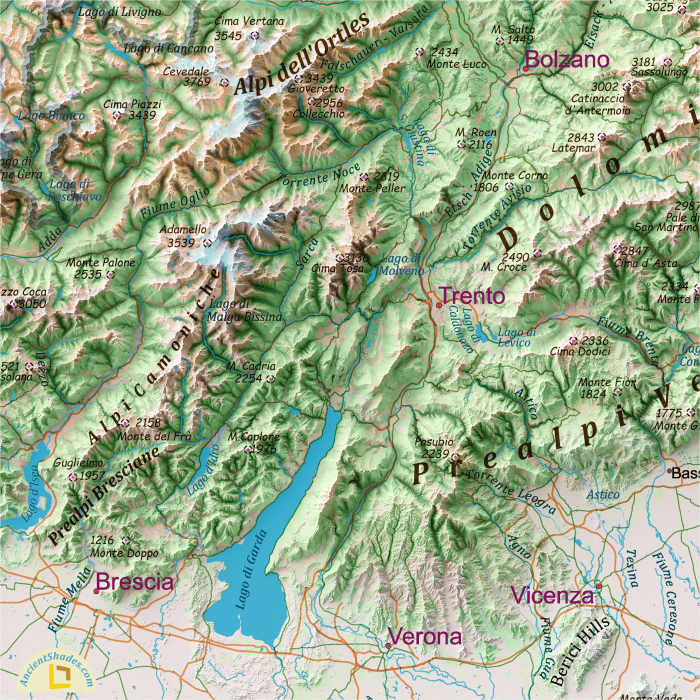Vivid Alps Physical Map – Mountain Range Wall Decor [2]