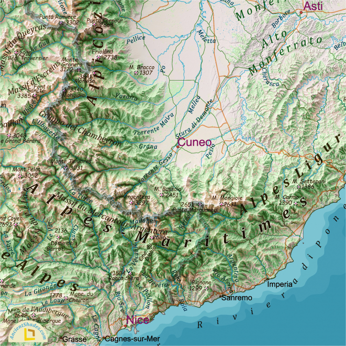 Vivid Alps Physical Map – Mountain Range Wall Decor [3]