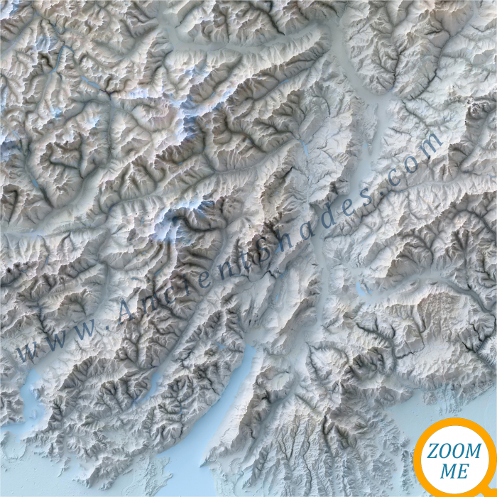 Minimalist relief map of The Alps [5]