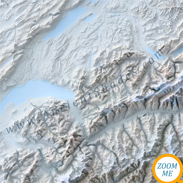 Minimalist relief map of The Alps [4]