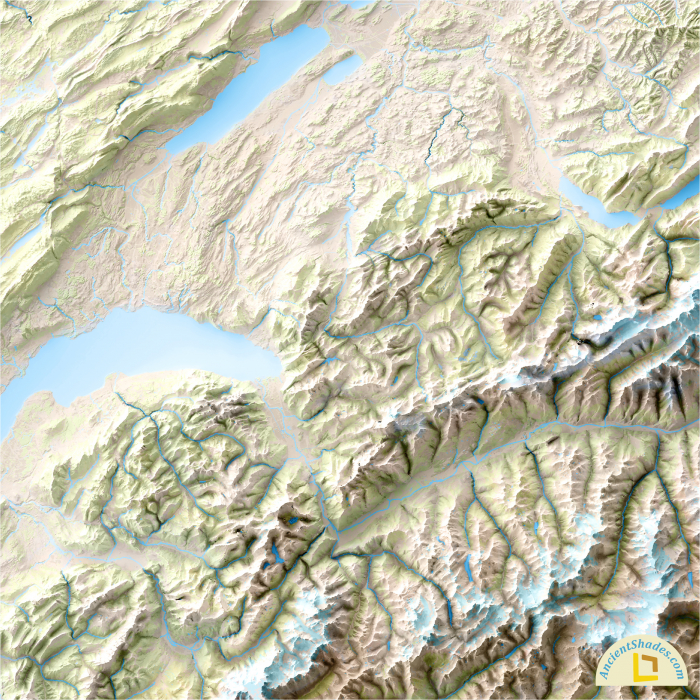 Minimalist relief map of The Alps [5]