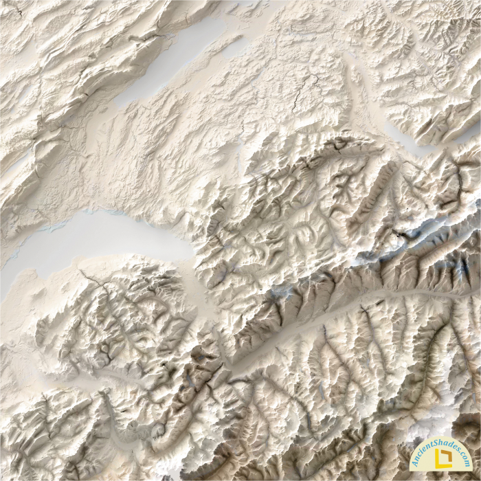 Minimalist relief map of The Alps [5]
