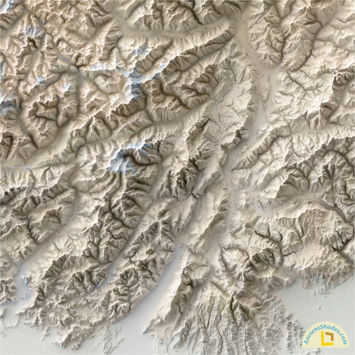 Minimalist relief map of The Alps [3]