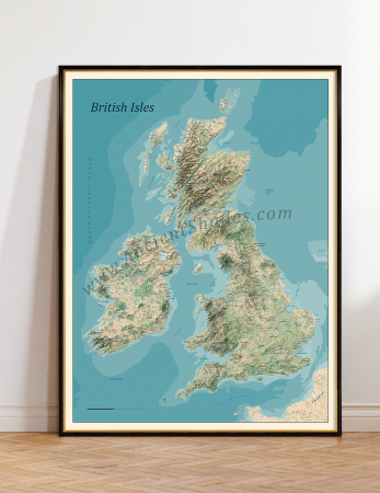Geo areas - British Isles relief map