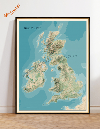 Geo areas - British Isles relief map